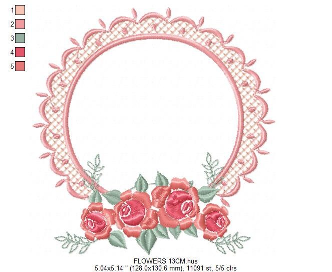 rose monogram frame