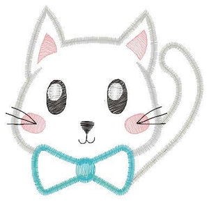 Cat embroidery design - Kitty embroidery designs machine embroidery pattern - Pet embroidery file - baby girl embroidery cat applique design