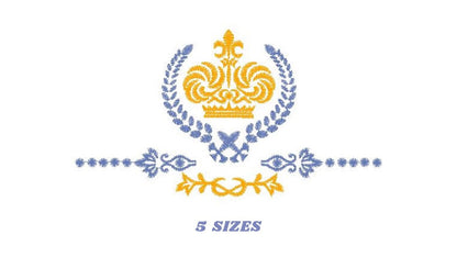 Crown embroidery designs - Laurel Wreath with Crown embroidery design machine embroidery pattern - baby boy embroidery file pes jef vip vp3 Marcia Embroidery