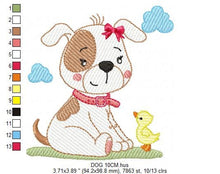 Charger l&#39;image dans la galerie, Dogs embroidery designs - Baby girl embroidery design machine embroidery pattern - Puppy embroidery file - Dog applique design digital file
