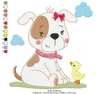 Charger l&#39;image dans la galerie, Dogs embroidery designs - Baby girl embroidery design machine embroidery pattern - Puppy embroidery file - Dog applique design digital file
