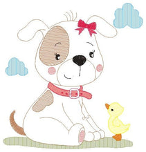 Charger l&#39;image dans la galerie, Dogs embroidery designs - Baby girl embroidery design machine embroidery pattern - Puppy embroidery file - Dog applique design digital file
