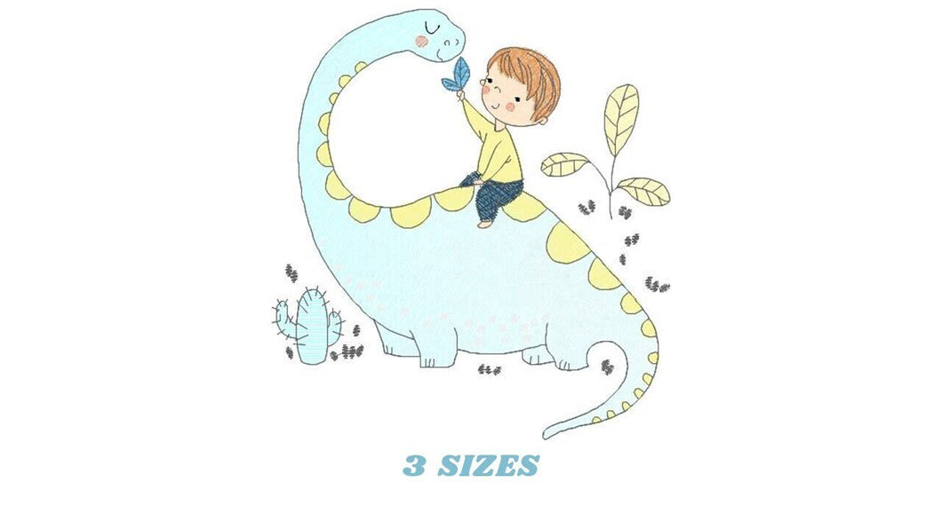 Dinosaur embroidery designs - Dino embroidery design machine embroidery pattern - instant download - Baby girl embroidery file Brontosaurus