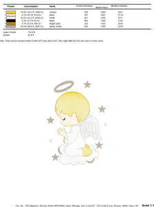 Angel with wings halo and cloud embroidery designs - Baby boy embroidery design machine embroidery pattern - Boy with wings embroidery file