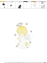 Carica l&#39;immagine nel visualizzatore di Gallery, Angel with wings halo and cloud embroidery designs - Baby boy embroidery design machine embroidery pattern - Boy with wings embroidery file
