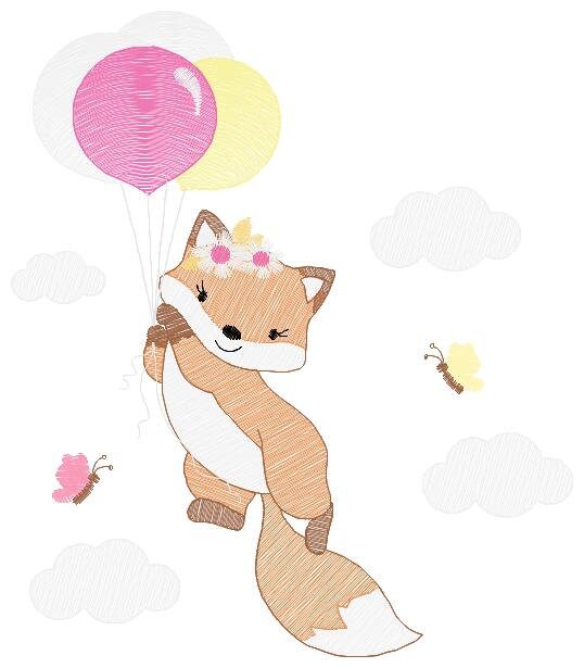 Fox embroidery designs - Hot air balloon embroidery design machine embroidery pattern - Animal embroidery file - woodland animals download Marcia Embroidery