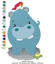 Cargar imagen en el visor de la galería, Hippo embroidery designs - Hippopotamus embroidery design machine embroidery pattern - Animal embroidery file - baby girl embroidery pes jef
