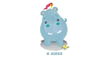 Cargar imagen en el visor de la galería, Hippo embroidery designs - Hippopotamus embroidery design machine embroidery pattern - Animal embroidery file - baby girl embroidery pes jef
