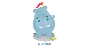 Hippo embroidery designs - Hippopotamus embroidery design machine embroidery pattern - Animal embroidery file - baby girl embroidery pes jef