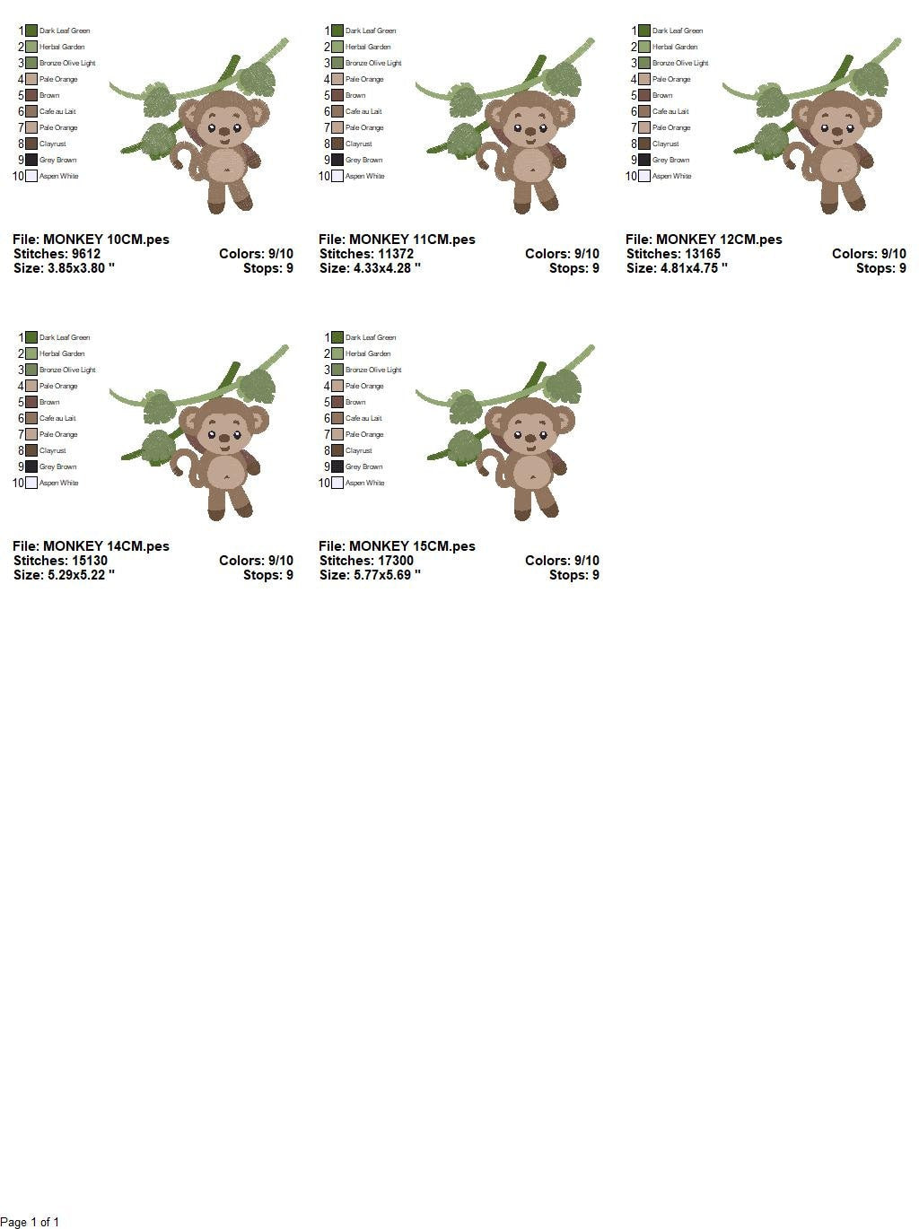 Safari embroidery designs - Monkey embroidery design machine embroidery pattern - Animal embroidery file - Baby boy embroidery download pes