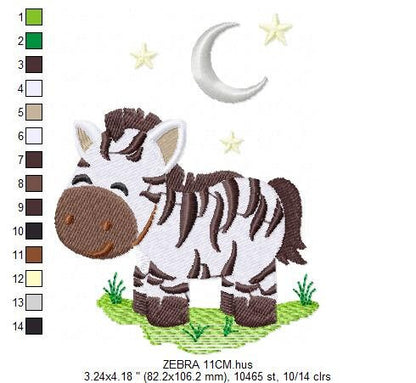 Zebra embroidery designs -  Safari Animal embroidery design machine embroidery pattern - Boy embroidery file - instant digital download pes