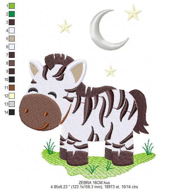 Zebra embroidery designs -  Safari Animal embroidery design machine embroidery pattern - Boy embroidery file - instant digital download pes