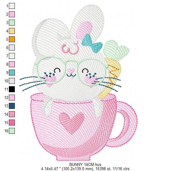 Easter Bunny embroidery design - Rabbit embroidery designs machine embroidery pattern - Baby girl embroidery file - Rabbit mug embroidery Marcia Embroidery
