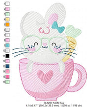 Cargar imagen en el visor de la galería, Easter Bunny embroidery design - Rabbit embroidery designs machine embroidery pattern - Baby girl embroidery file - Rabbit mug embroidery
