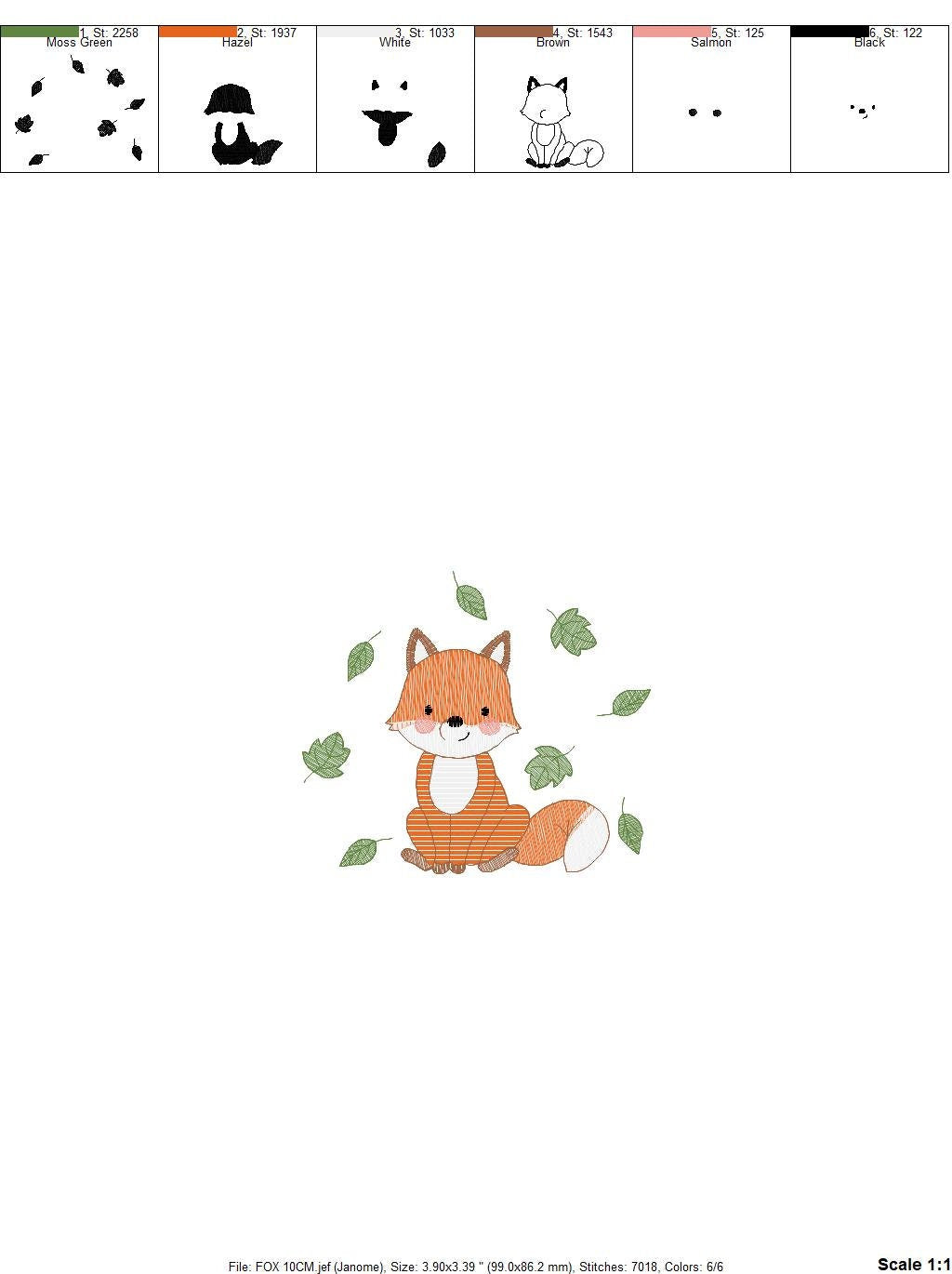 Fox embroidery designs - Red Fox embroidery design machine embroidery pattern - Woodland Animal embroidery file - Baby boy design pes jef