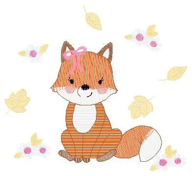 Fox embroidery designs - Red Fox embroidery design machine embroidery pattern - Animal embroidery file - Baby girl autumn design pes jef vp3 Marcia Embroidery