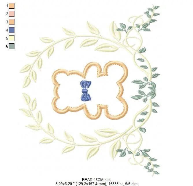 Bear embroidery designs - Laurel embroidery design machine embroidery pattern - wreath king bear applique design - baby boy embroidery file Marcia Embroidery