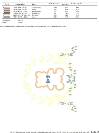 Bear embroidery designs - Laurel embroidery design machine embroidery pattern - wreath king bear applique design - baby boy embroidery file Marcia Embroidery