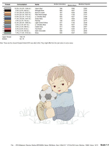 Baby boy embroidery designs - Soccer embroidery design machine embroidery file - Boy with ball embroidery - Soccer player instant download