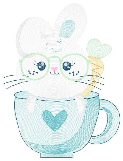 Easter Bunny embroidery design - Rabbit embroidery designs machine embroidery pattern - Baby girl embroidery file - Rabbit mug embroidery Marcia Embroidery