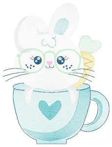 Easter Bunny embroidery design - Rabbit embroidery designs machine embroidery pattern - Baby girl embroidery file - Rabbit mug embroidery