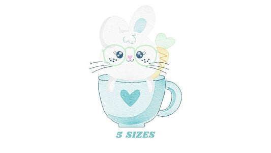 Easter Bunny embroidery design - Rabbit embroidery designs machine embroidery pattern - Baby girl embroidery file - Rabbit mug embroidery Marcia Embroidery
