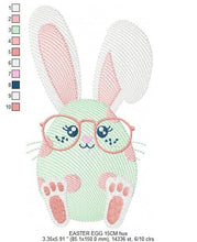 Load image into Gallery viewer, Easter Bunny embroidery design - Easter Egg embroidery designs machine embroidery pattern - Baby girl embroidery file - Easter embroidery
