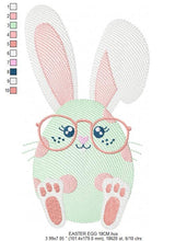 Laden Sie das Bild in den Galerie-Viewer, Easter Bunny embroidery design - Easter Egg embroidery designs machine embroidery pattern - Baby girl embroidery file - Easter embroidery
