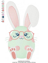 Load image into Gallery viewer, Easter Bunny embroidery design - Easter Egg embroidery designs machine embroidery pattern - Baby girl embroidery file - Easter embroidery
