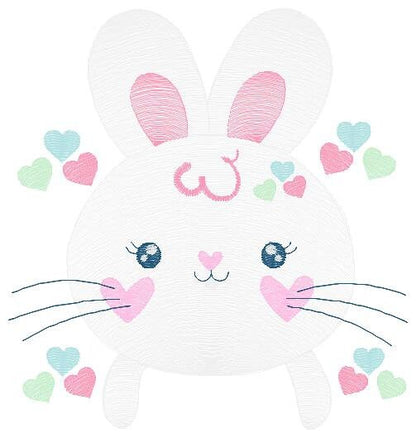 Bunny face embroidery design - Rabbit embroidery designs machine embroidery pattern - baby girl embroidery file - Easter Bunny download pes Marcia Embroidery