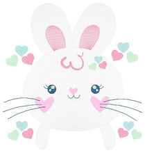 Cargar imagen en el visor de la galería, Bunny face embroidery design - Rabbit embroidery designs machine embroidery pattern - baby girl embroidery file - Easter Bunny download pes
