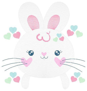 Bunny face embroidery design - Rabbit embroidery designs machine embroidery pattern - baby girl embroidery file - Easter Bunny download pes