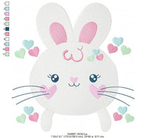 Cargar imagen en el visor de la galería, Bunny face embroidery design - Rabbit embroidery designs machine embroidery pattern - baby girl embroidery file - Easter Bunny download pes
