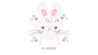 Bunny face embroidery design - Rabbit embroidery designs machine embroidery pattern - baby girl embroidery file - Easter Bunny download pes Marcia Embroidery