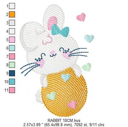 Easter Bunny embroidery design - Easter Egg embroidery designs machine embroidery pattern - Baby girl embroidery file - Rabbit embroidery - Marcia Embroidery