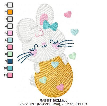 Easter Bunny embroidery design - Easter Egg embroidery designs machine embroidery pattern - Baby girl embroidery file - Rabbit embroidery - Marcia Embroidery