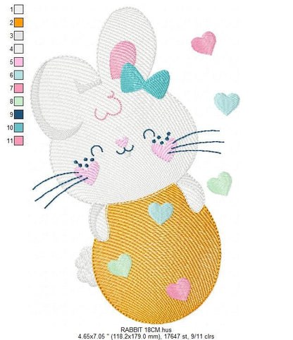 Easter Bunny embroidery design - Easter Egg embroidery designs machine embroidery pattern - Baby girl embroidery file - Rabbit embroidery - Marcia Embroidery