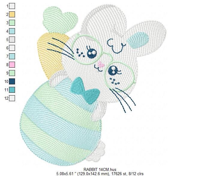 Easter Bunny embroidery design - Easter Egg embroidery designs machine embroidery pattern - Baby girl embroidery file - Rabbit embroidery - Marcia Embroidery
