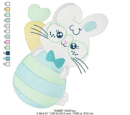 Easter Bunny embroidery design - Easter Egg embroidery designs machine embroidery pattern - Baby girl embroidery file - Rabbit embroidery - Marcia Embroidery