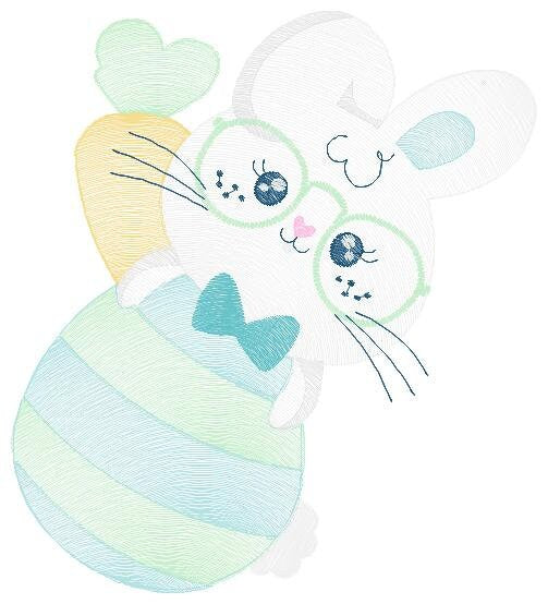 Easter Bunny embroidery design - Easter Egg embroidery designs machine embroidery pattern - Baby girl embroidery file - Rabbit embroidery - Marcia Embroidery