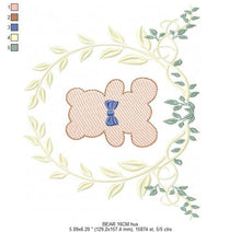 Carica l&#39;immagine nel visualizzatore di Gallery, Bear embroidery designs - Laurel embroidery design machine embroidery pattern - laurel wreath embroidery file - bear baby boy embroidery
