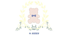 Carica l&#39;immagine nel visualizzatore di Gallery, Bear embroidery designs - Laurel embroidery design machine embroidery pattern - laurel wreath embroidery file - bear baby boy embroidery
