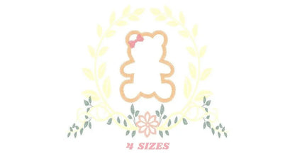 Bear embroidery designs - Laurel embroidery design machine embroidery pattern - wreath king bear applique design - baby boy embroidery file Marcia Embroidery