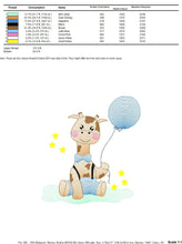 Carica l&#39;immagine nel visualizzatore di Gallery, Baby Giraffe embroidery design - Animal embroidery designs machine embroidery pattern - Baby boy embroidery file - giraffe with balloons pes
