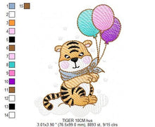 Load image into Gallery viewer, Tiger embroidery design - Animals embroidery designs machine embroidery pattern - Boy baby embroidery file - Tiger rippled design download
