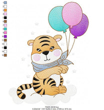 Load image into Gallery viewer, Tiger embroidery design - Animals embroidery designs machine embroidery pattern - Boy baby embroidery file - Tiger rippled design download
