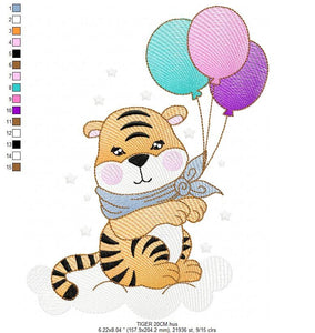 Tiger embroidery design - Animals embroidery designs machine embroidery pattern - Boy baby embroidery file - Tiger rippled design download