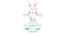 Load image into Gallery viewer, Easter Bunny embroidery design - Rabbit embroidery designs machine embroidery pattern - Baby girl embroidery file - rabbit with carrot jef
