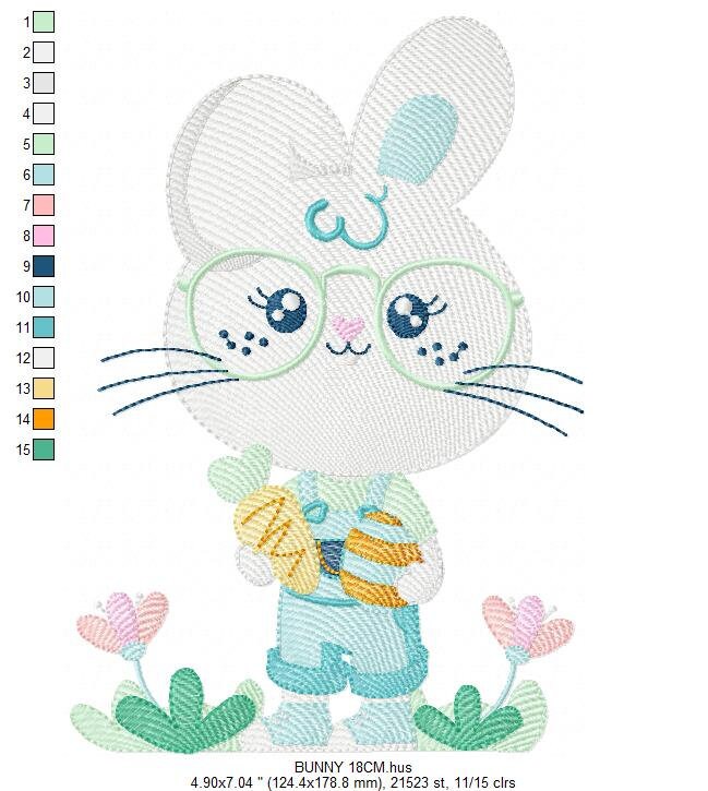 Easter Bunny embroidery design - Rabbit embroidery designs machine embroidery pattern - baby embroidery file - rabbit with carrot applique