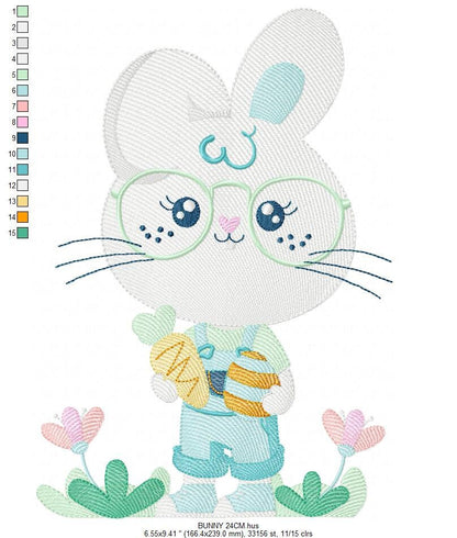 Easter Bunny embroidery design - Rabbit embroidery designs machine embroidery pattern - baby embroidery file - rabbit with carrot applique